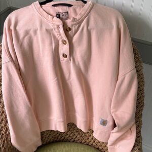 Carhartt Light Pink Button-Up Sweatshirt